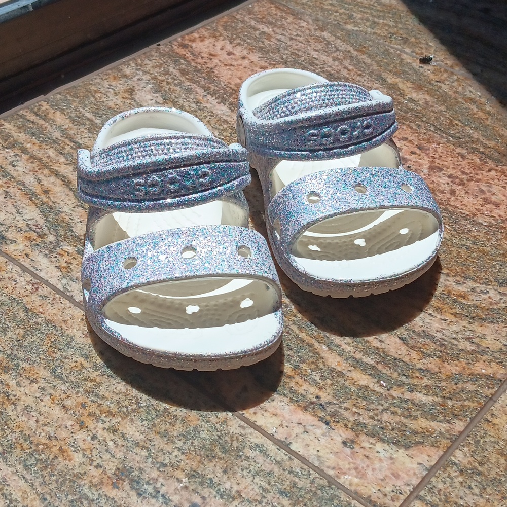 White Sparkle Crocs